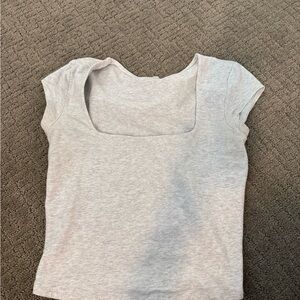 GARAGE Classic Square-Neck Women's Top in Light Gray